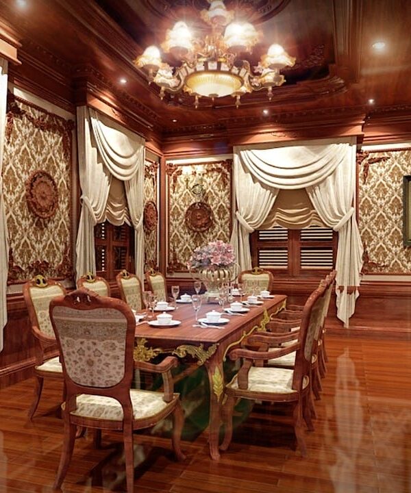 nội thất gỗ phòng ăn sang trọng